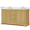 Custom image for Honey Oak with Brushed Gold Trim / White Cultured Marble / No Mirror