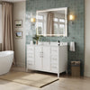Custom image for White with Brushed Nickel Trim / Carrara Cultured Marble / No Mirror