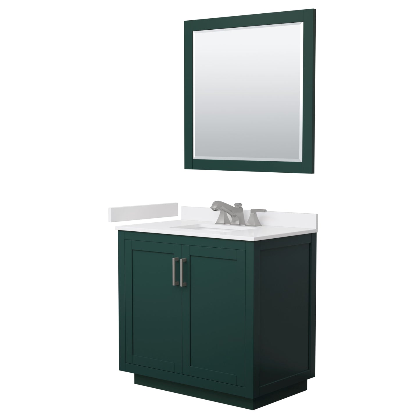 Miranda Bathroom Vanity with Countertop 36 inch Single Sink 3-hole Faucet Setup