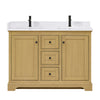 Custom image for Honey Oak with Matte Black Trim / White Cultured Marble / No Mirror