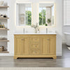 Custom image for Honey Oak with Polished Chrome Trim / White Quartz / No Mirror