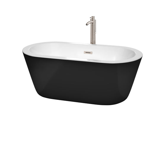 Mermaid Freestanding Acrylic Bathtub With Faucet 60 inch