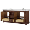 Custom image for Dark Walnut with Polished Chrome Trim / White Quartz / No Mirror