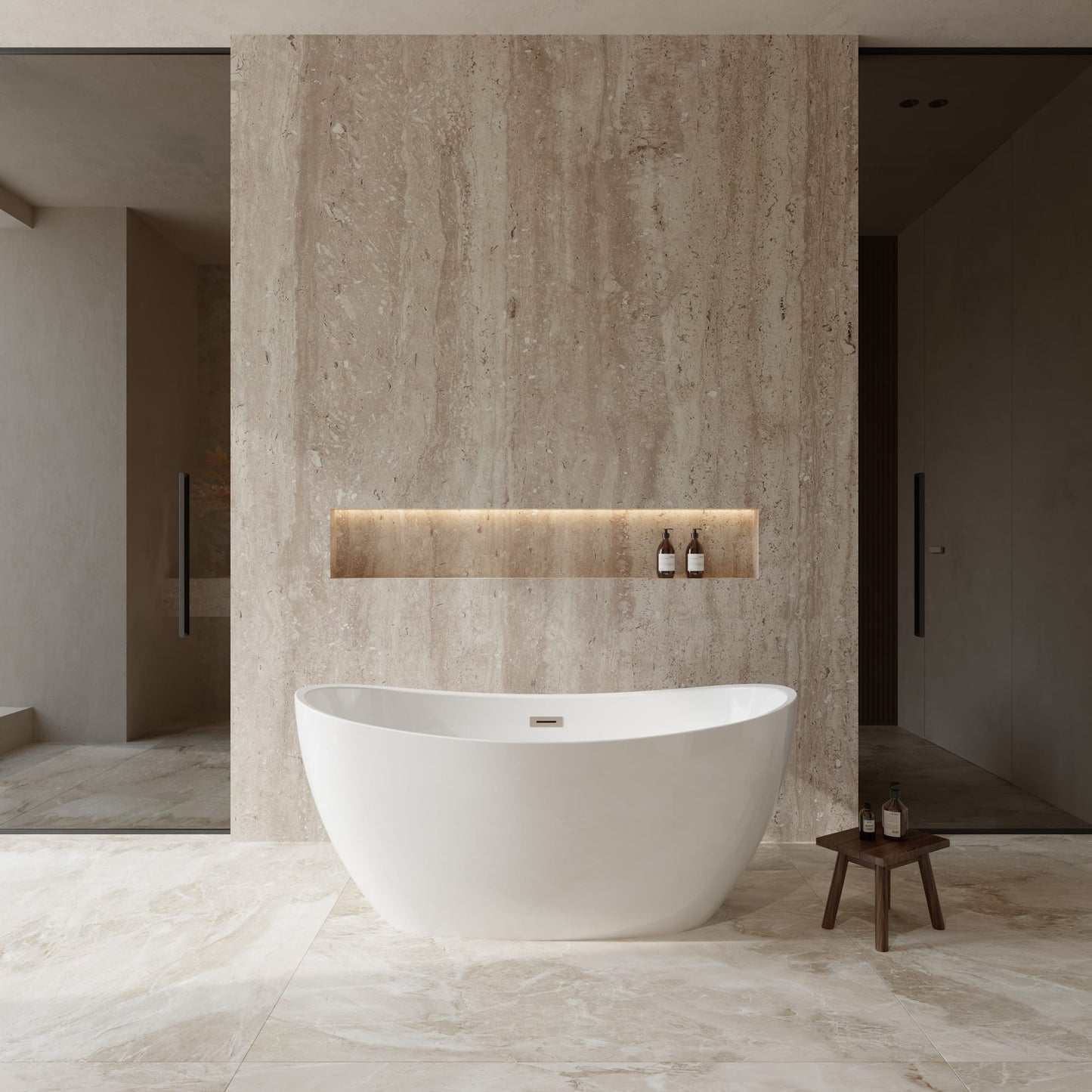 Dorrit Freestanding Acrylic Bathtub No Faucet 60 inch