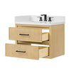 Custom image for Scandinavian Oak with Matte Black Trim / White Quartz / No Mirror