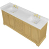Custom image for Honey Oak with Brushed Gold Trim / White Quartz / No Mirror
