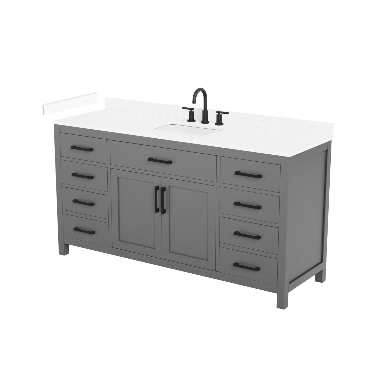 Beckett Bathroom Vanity with Countertop 66 inch Single Sink 3-hole Faucet Setup