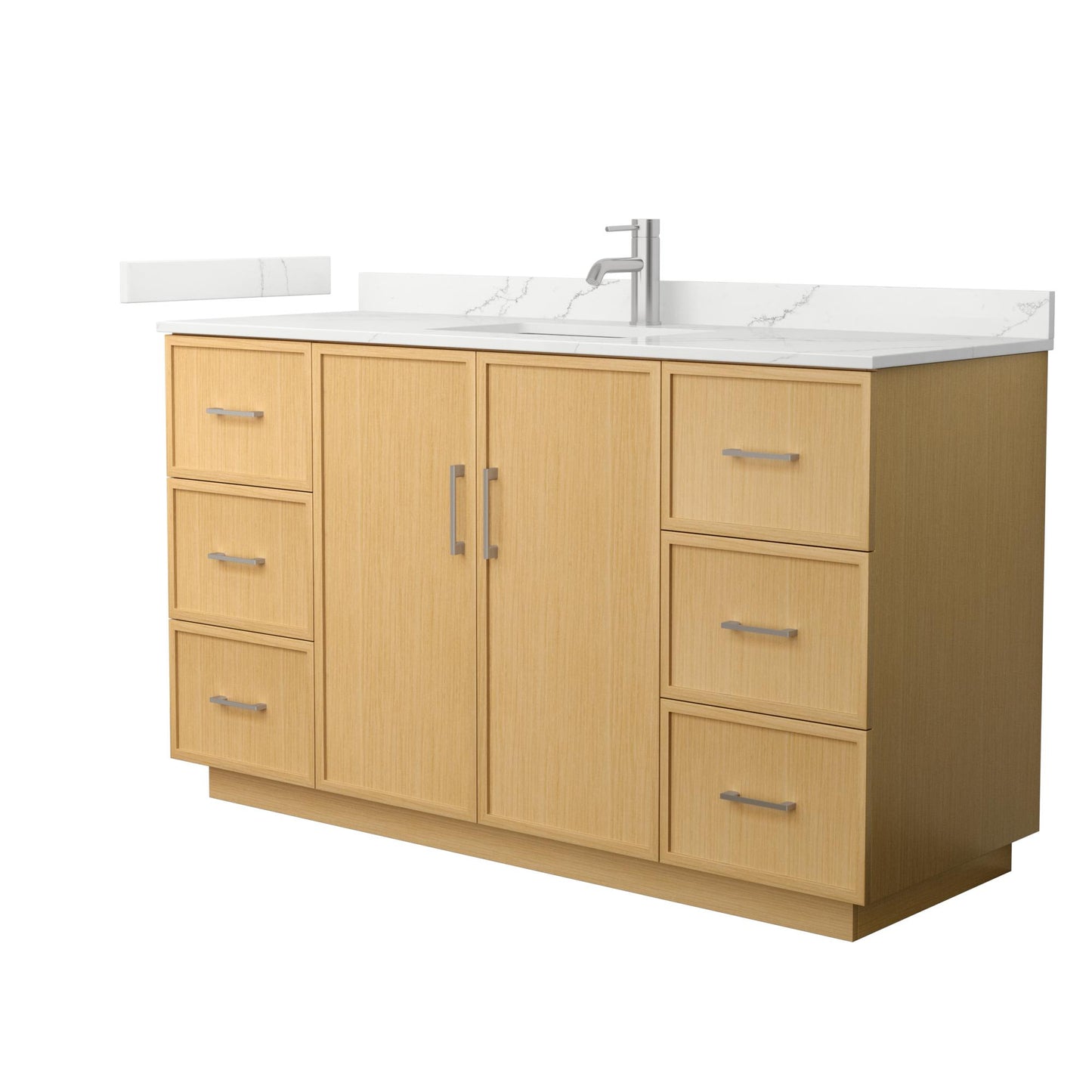 Elan TK Bathroom Vanity with Countertop 60 inch Single Sink Single hole Faucet Setup