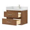 Custom image for Toasted Walnut with Brushed Nickel Trim / Giotto Quartz / No Mirror