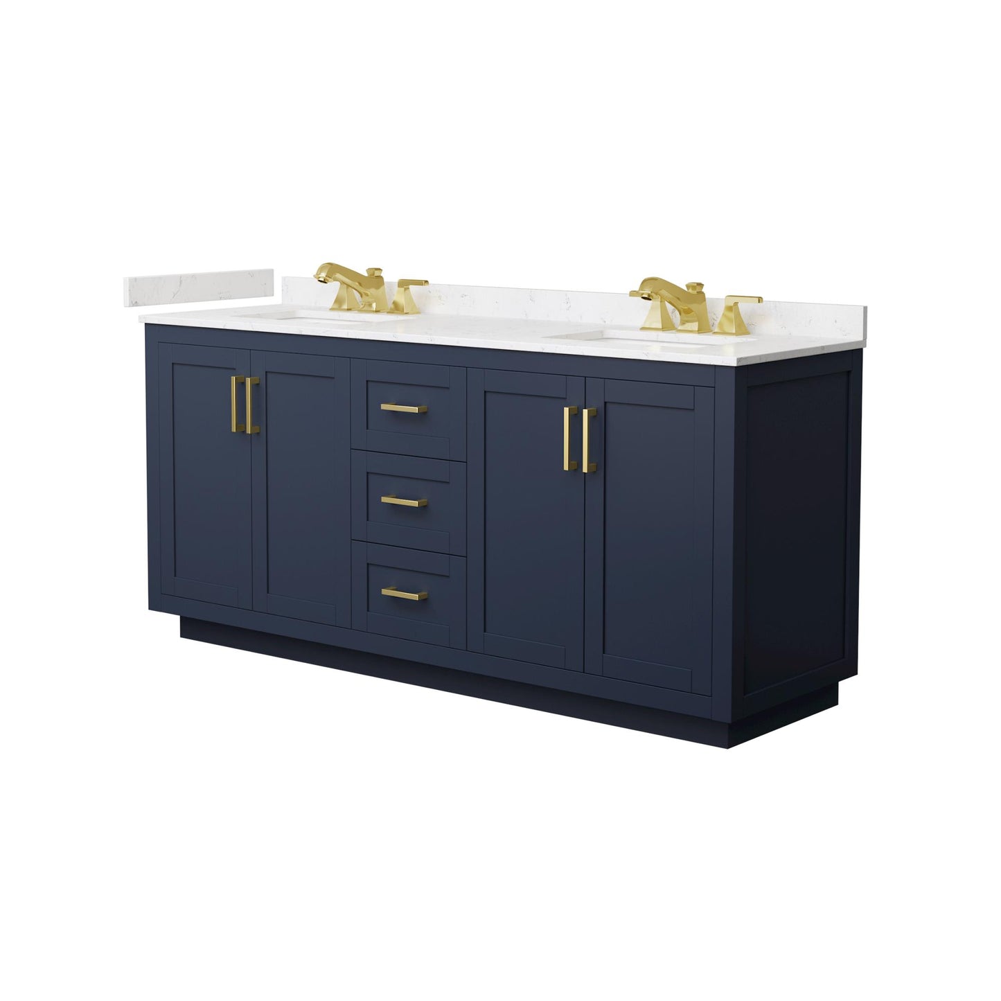 Miranda Bathroom Vanity with Countertop 72 inch Double Sink 3-hole Faucet Setup