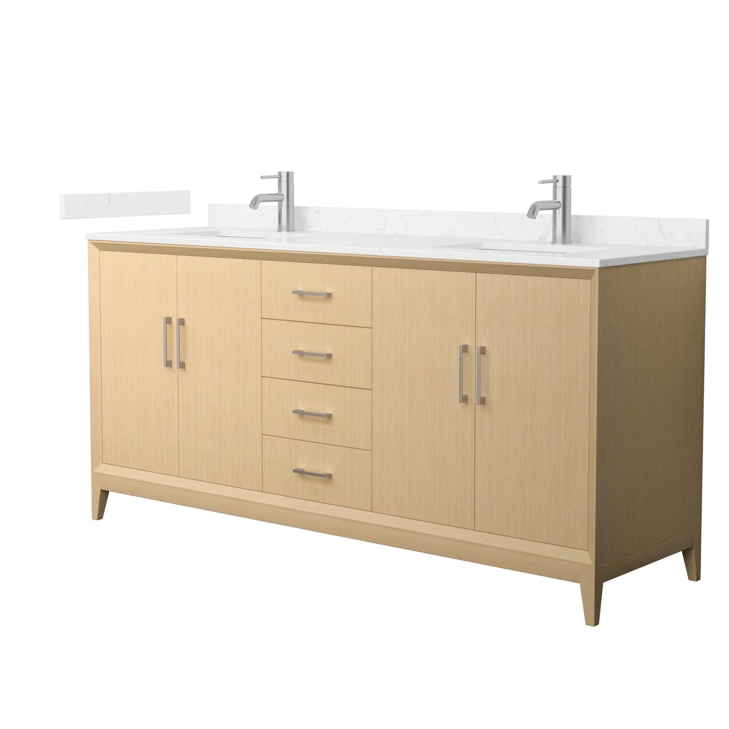 Janna Bathroom Vanity with Countertop 72 inch Double Sink Single hole Faucet Setup