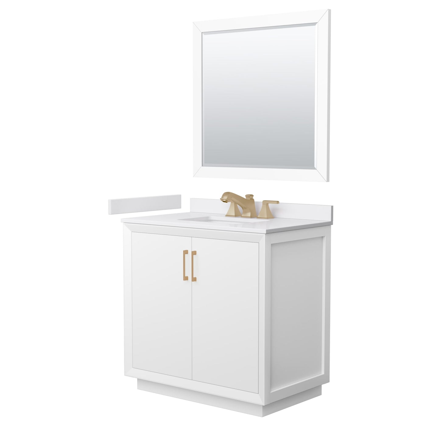 Strada Bathroom Vanity with Countertop 36 inch Single Sink 3-hole Faucet Setup