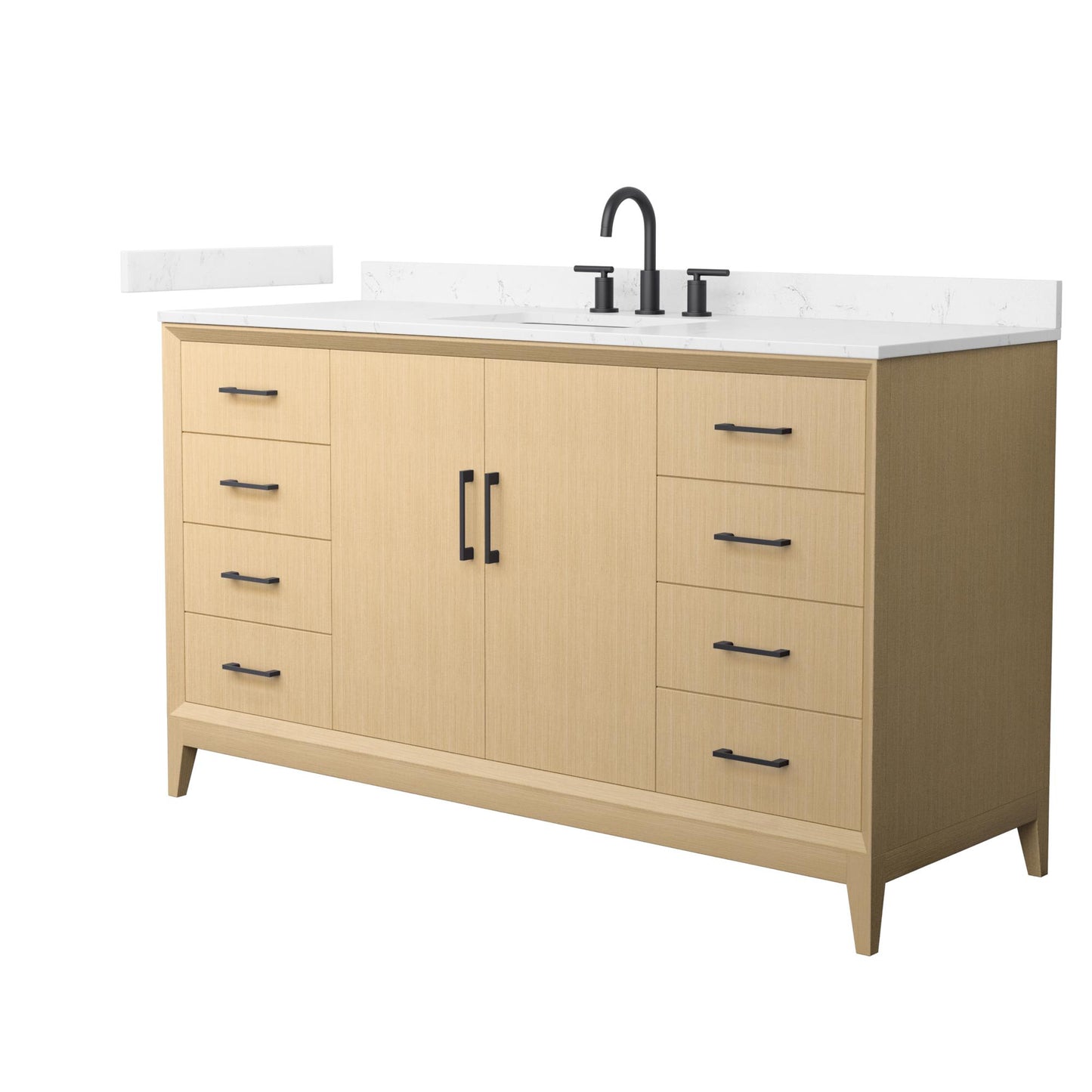 Janna Bathroom Vanity with Countertop 60 inch Single Sink 3-hole Faucet Setup