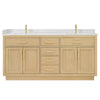 Custom image for Rift Oak with Brushed Gold Trim / Giotto Quartz / No Mirror