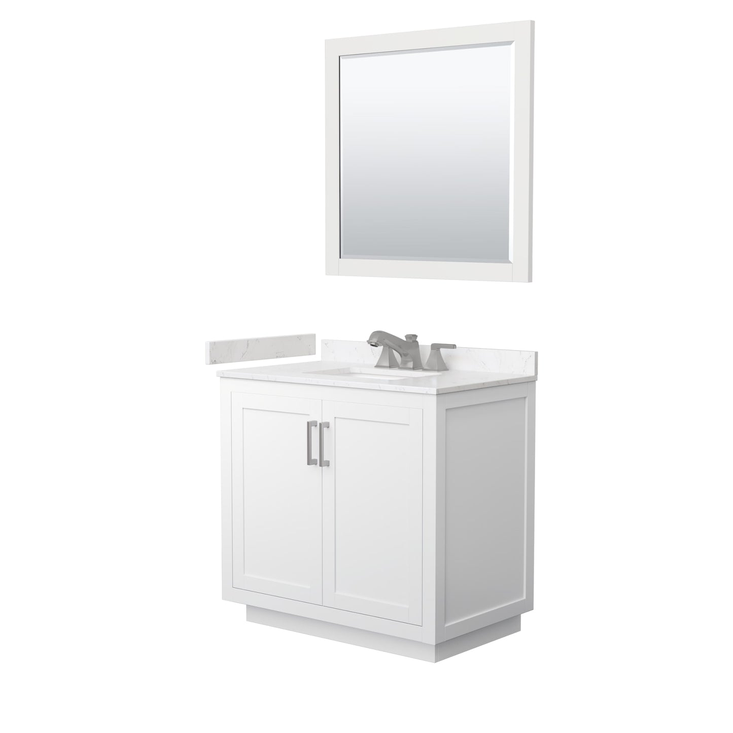 Miranda Bathroom Vanity with Countertop 36 inch Single Sink 3-hole Faucet Setup