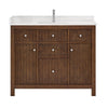 Custom image for Dark Walnut with Brushed Nickel Trim / White Quartz / No Mirror