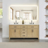 Custom image for Whitewashed Oak with Matte Black Trim / White Cultured Marble / No Mirror