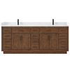 Custom image for Dark Oak with Matte Black Trim / White Cultured Marble / No Mirror