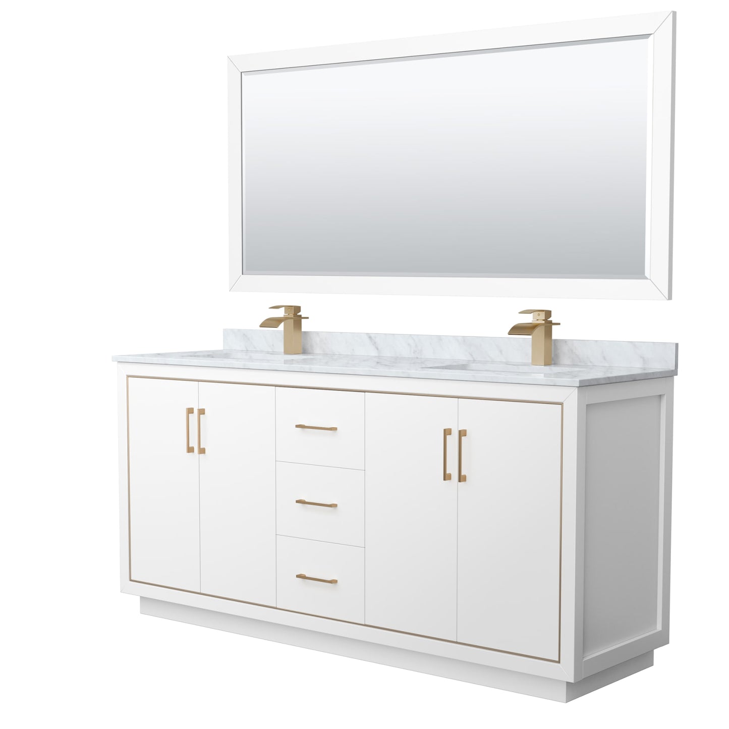Icon Bathroom Vanity with Countertop 72 inch Double Sink Single hole Faucet Setup