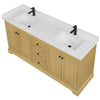 Custom image for Honey Oak with Matte Black Trim / White Quartz / No Mirror