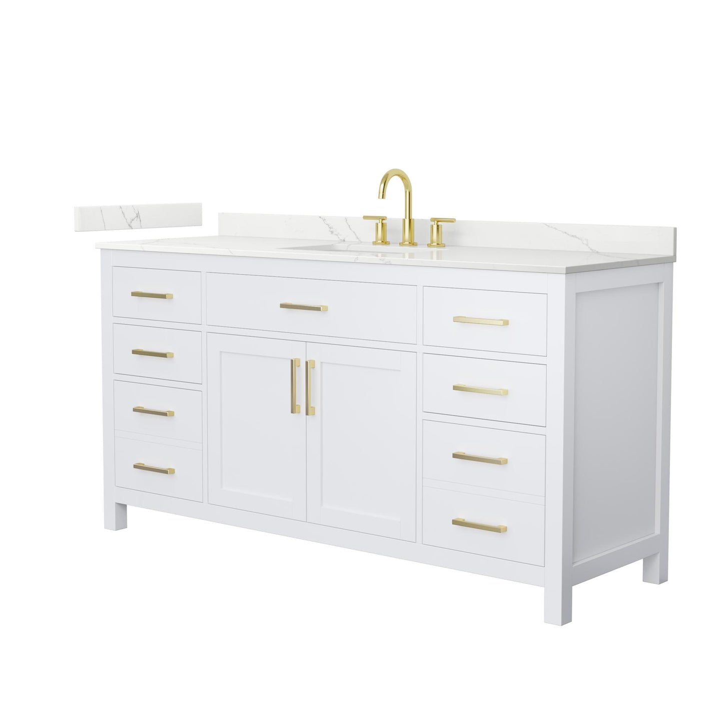 Beckett Bathroom Vanity with Countertop 66 inch Single Sink 3-hole Faucet Setup