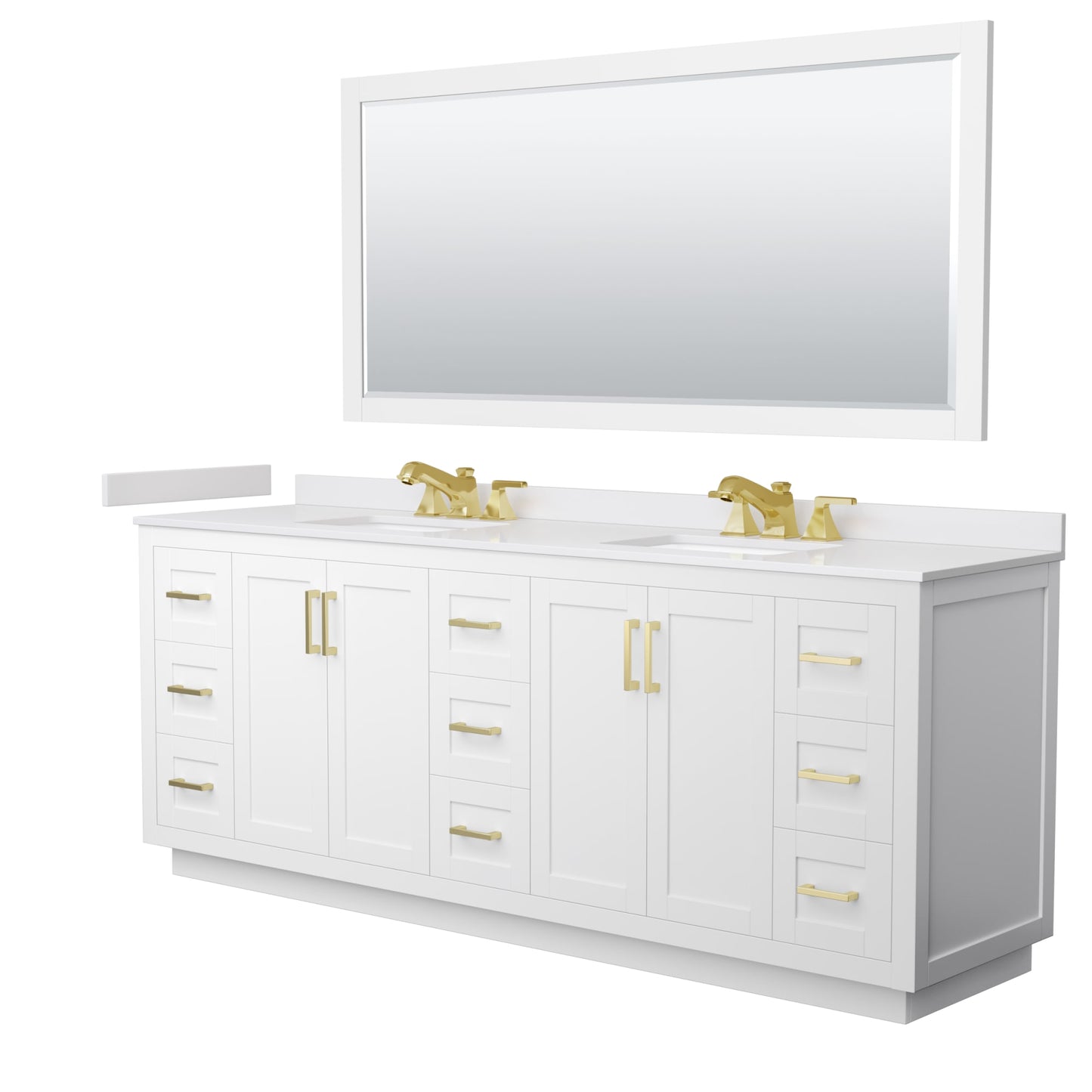 Miranda Bathroom Vanity with Countertop 84 inch Double Sink 3-hole Faucet Setup