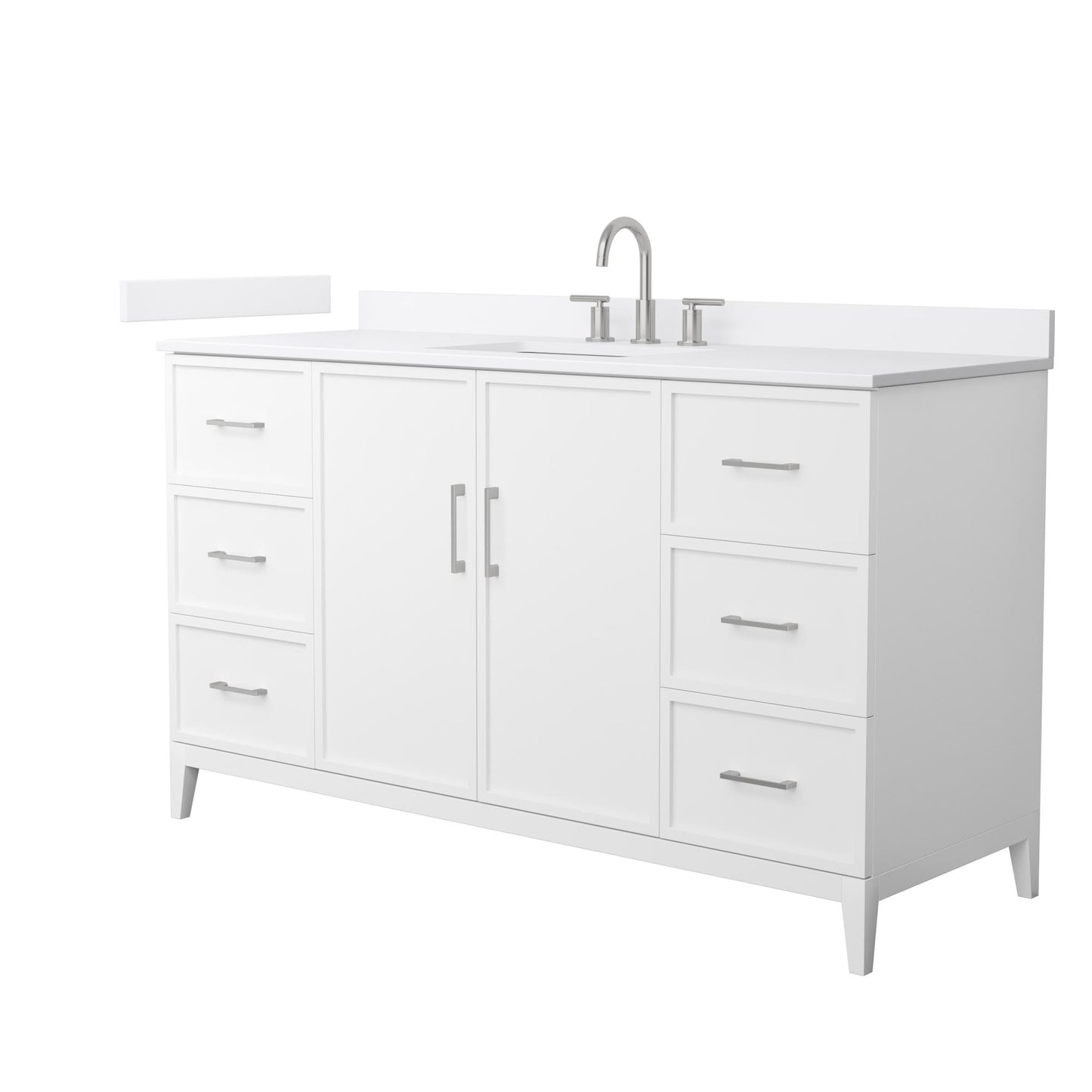 Elan Bathroom Vanity with Countertop 60 inch Single Sink 3-hole Faucet Setup