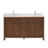Custom image for Dark Walnut with Brushed Nickel Trim / Carrara Cultured Marble / No Mirror