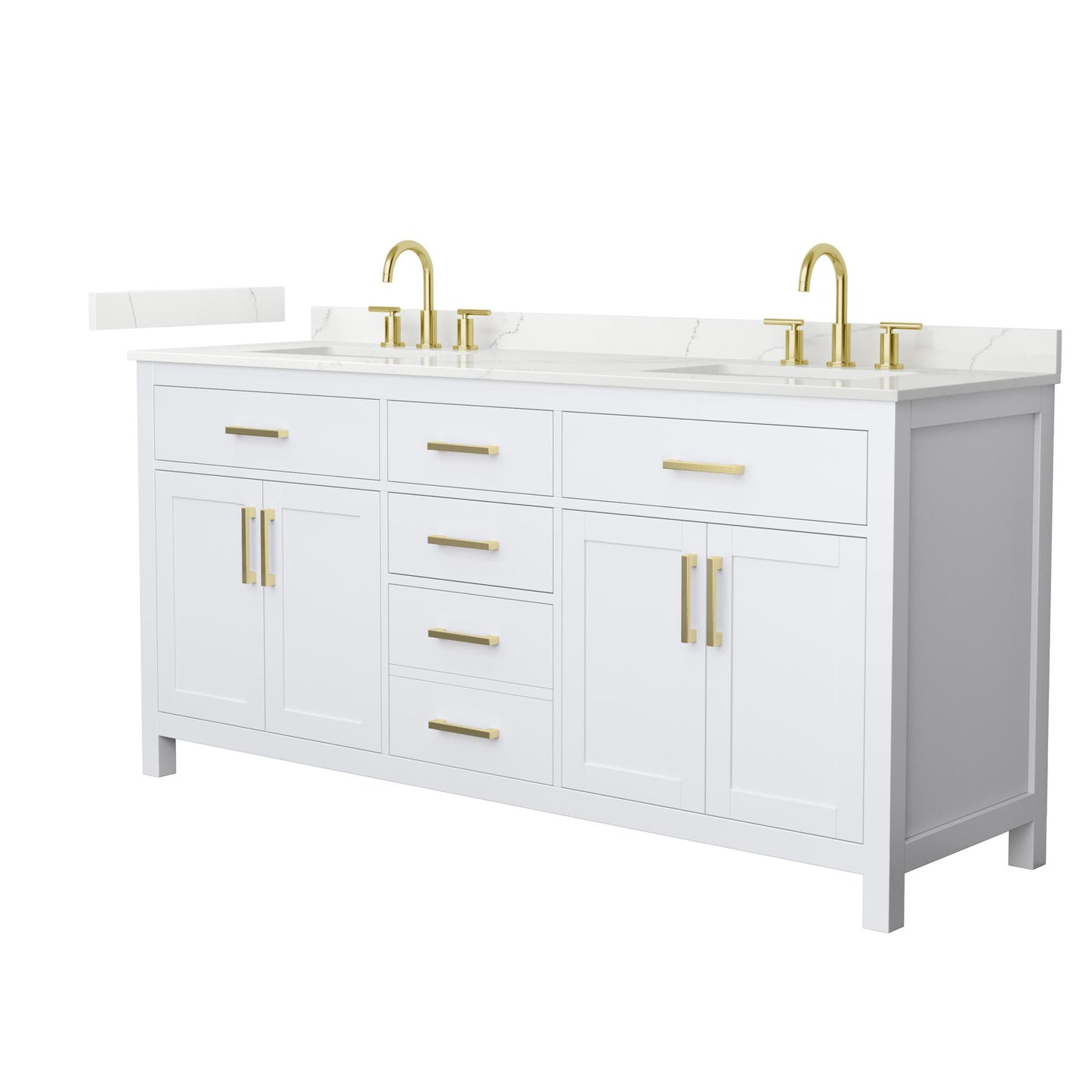Beckett Bathroom Vanity with Countertop 72 inch Double Sink 3-hole Faucet Setup