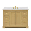 Custom image for Honey Oak with Brushed Gold Trim / White Quartz / No Mirror
