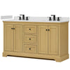 Custom image for Honey Oak with Matte Black Trim / White Quartz / No Mirror