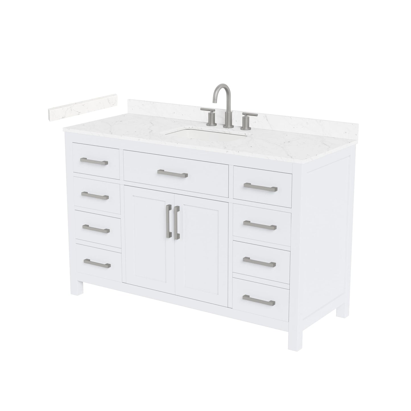 Beckett Bathroom Vanity with Countertop 54 inch Single Sink 3-hole Faucet Setup