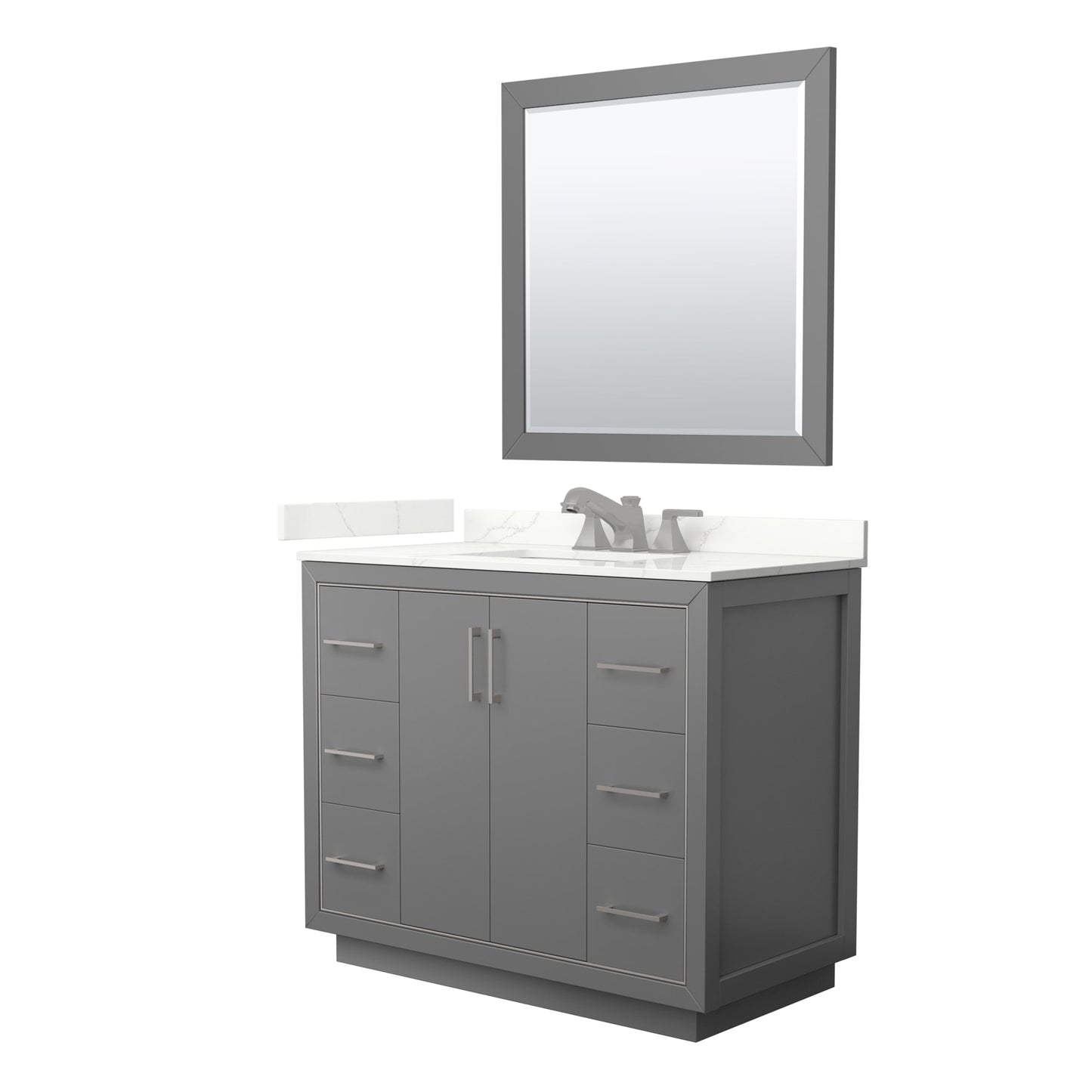 Icon Bathroom Vanity with Countertop 42 inch Single Sink 3-hole Faucet Setup