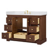Custom image for Dark Walnut with Brushed Gold Trim / White Cultured Marble / No Mirror