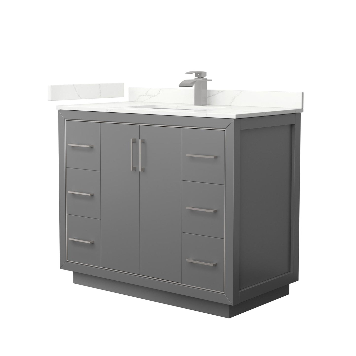 Icon Bathroom Vanity with Countertop 42 inch Single Sink Single hole Faucet Setup