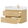 Custom image for Scandinavian Oak with Satin Bronze Trim / White Quartz / No Mirror