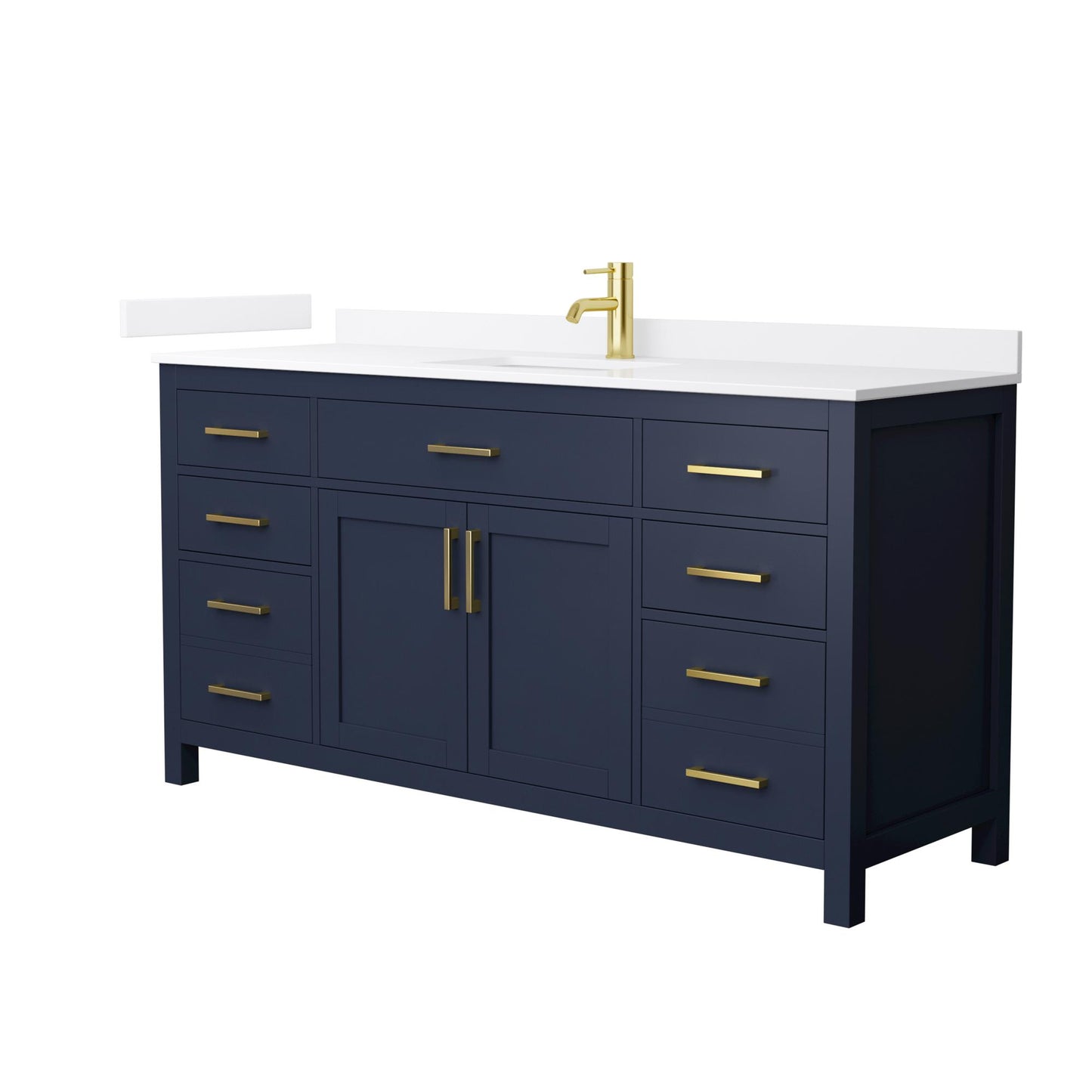 Beckett Bathroom Vanity with Countertop 66 inch Single Sink Single hole Faucet Setup