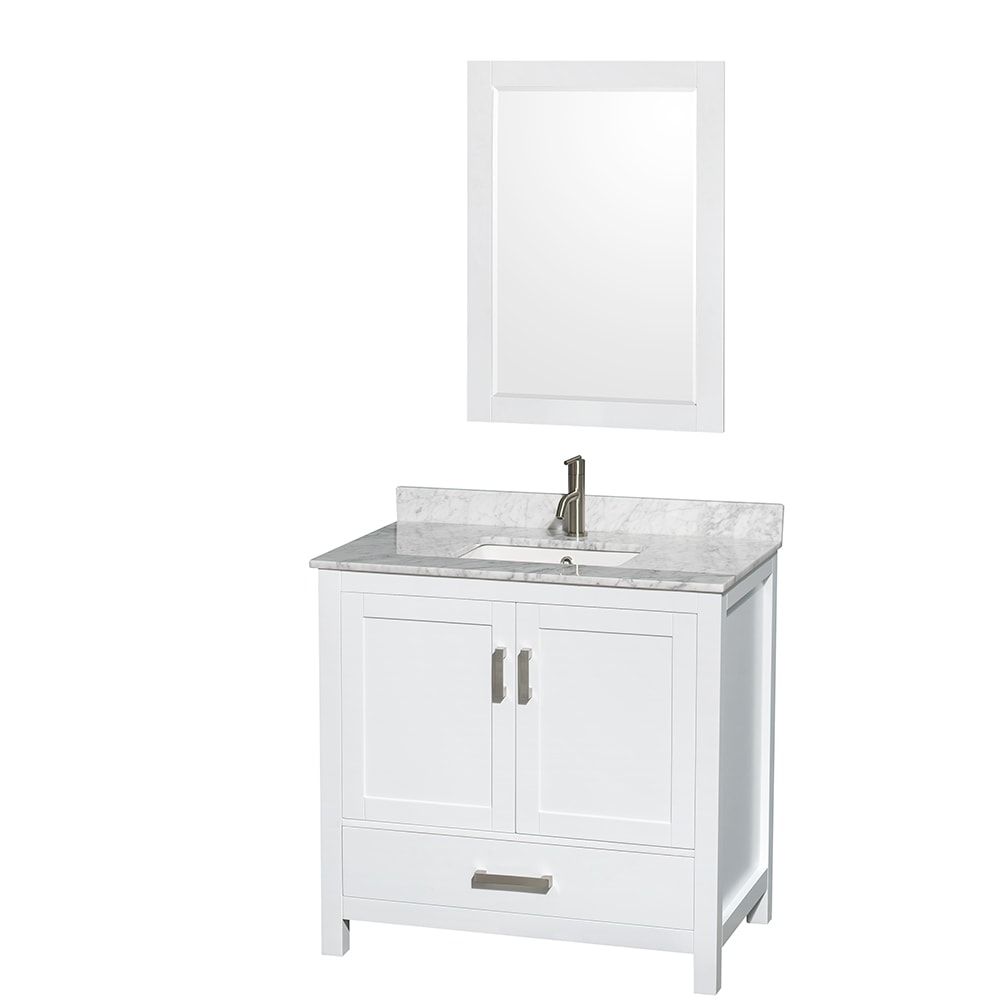 Sheffield Bathroom Vanity with Countertop 36 inch Single Sink Single hole Faucet Setup