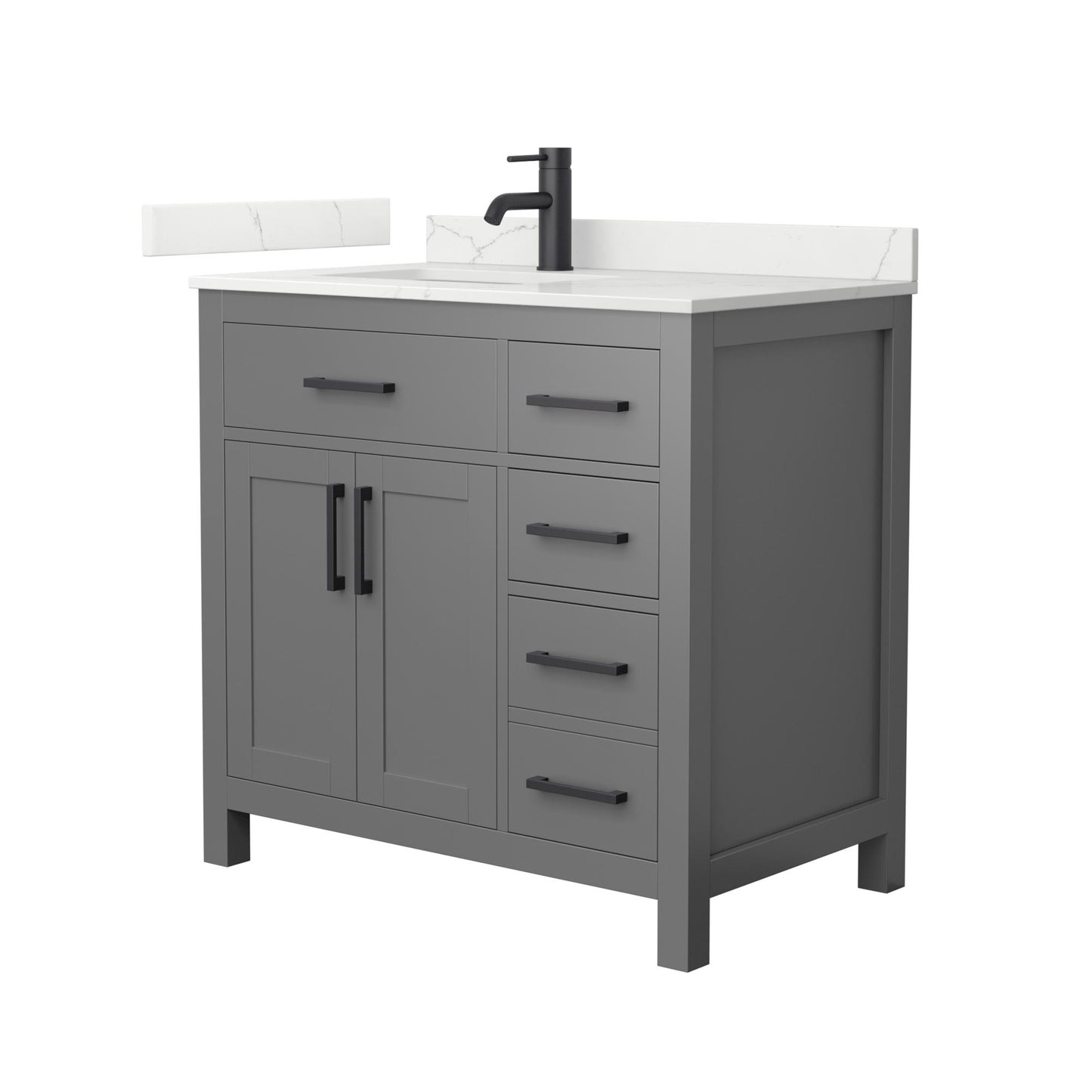 Beckett Bathroom Vanity with Countertop 36 inch Single Sink Single hole Faucet Setup