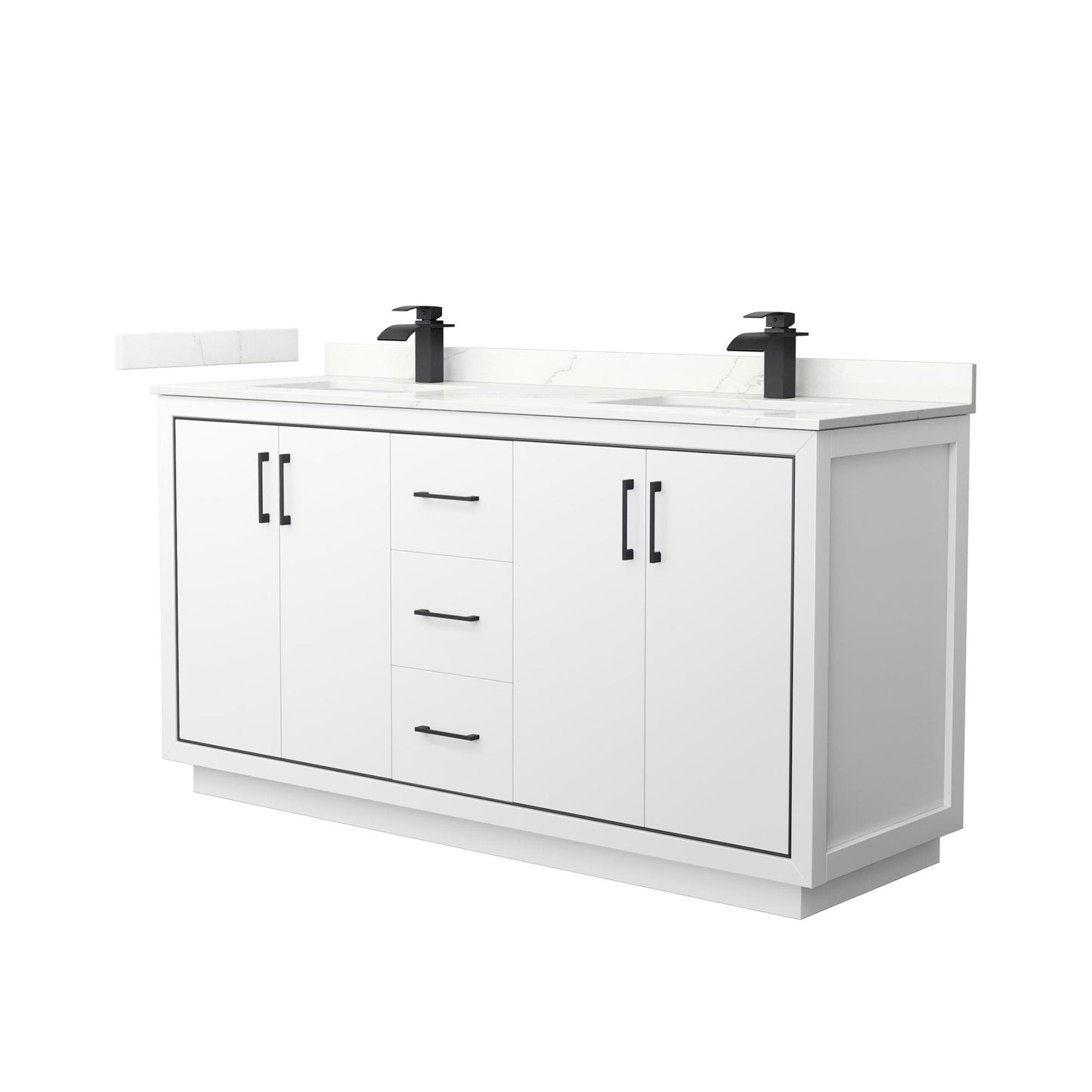 Icon Bathroom Vanity with Countertop 66 inch Double Sink Single hole Faucet Setup