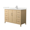 Custom image for White Oak with Brushed Nickel Trim / Giotto Quartz / No Mirror