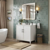 Custom image for White with Matte Black Trim / White Cultured Marble / No Mirror
