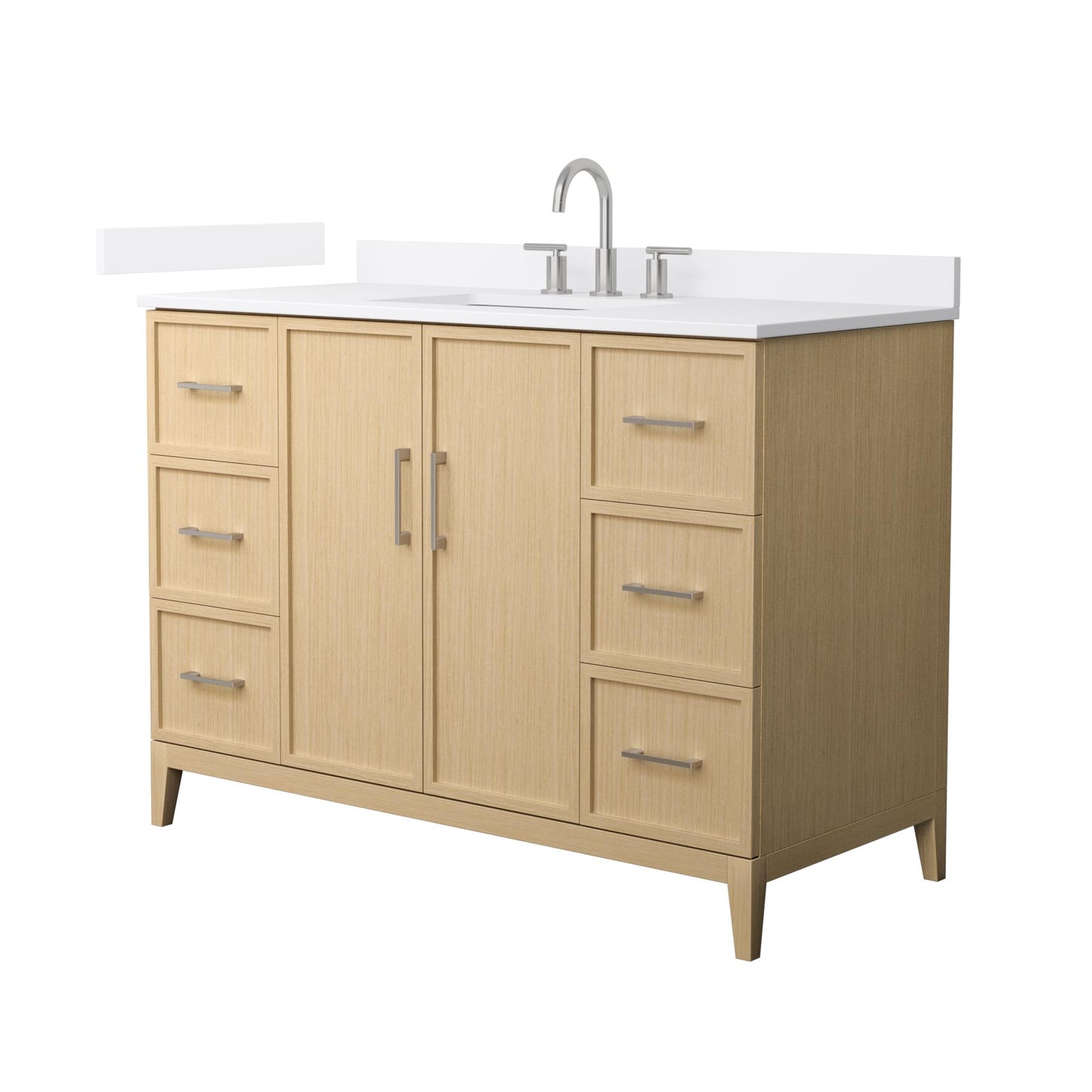 Elan Bathroom Vanity with Countertop 48 inch Single Sink 3-hole Faucet Setup