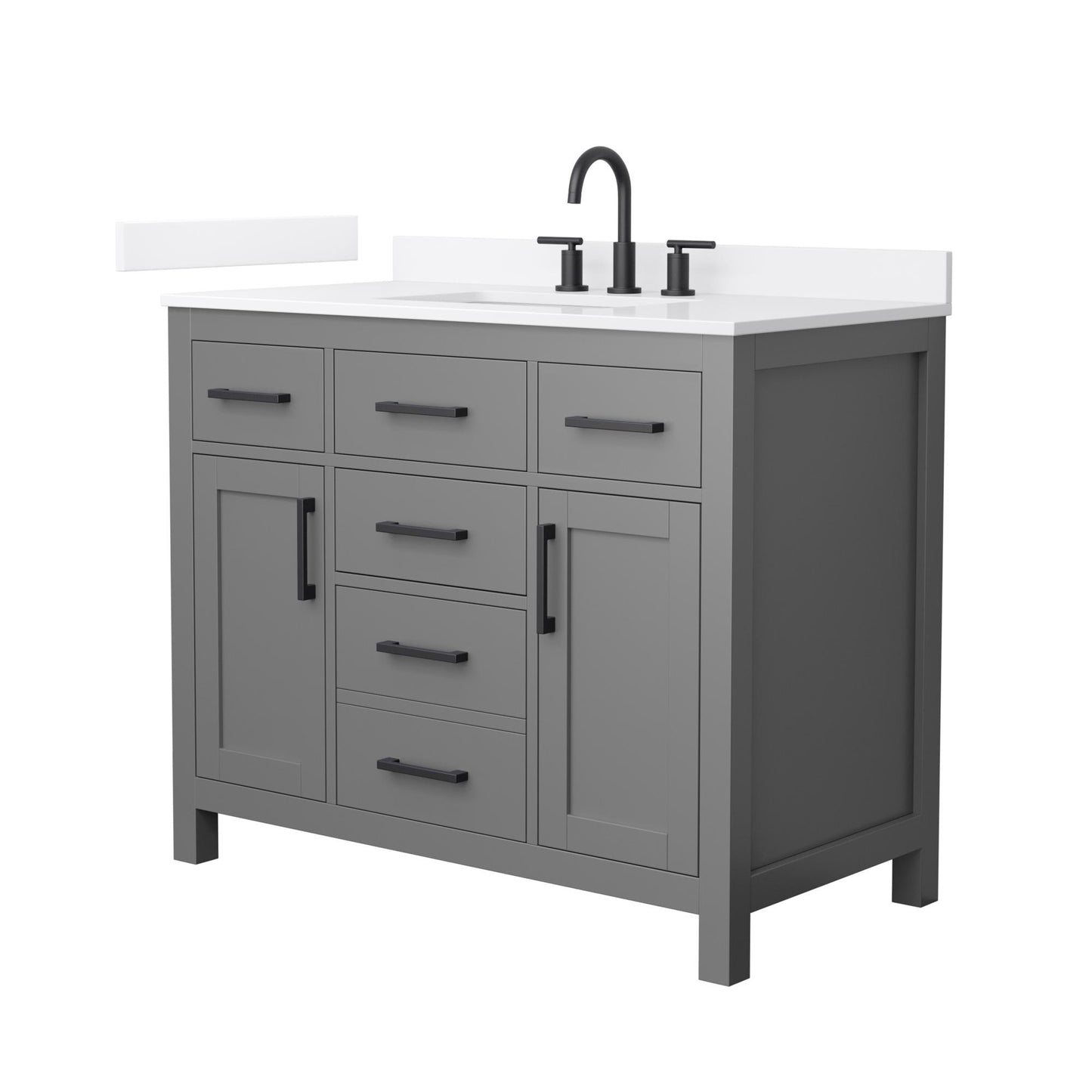 Beckett Bathroom Vanity with Countertop 42 inch Single Sink 3-hole Faucet Setup