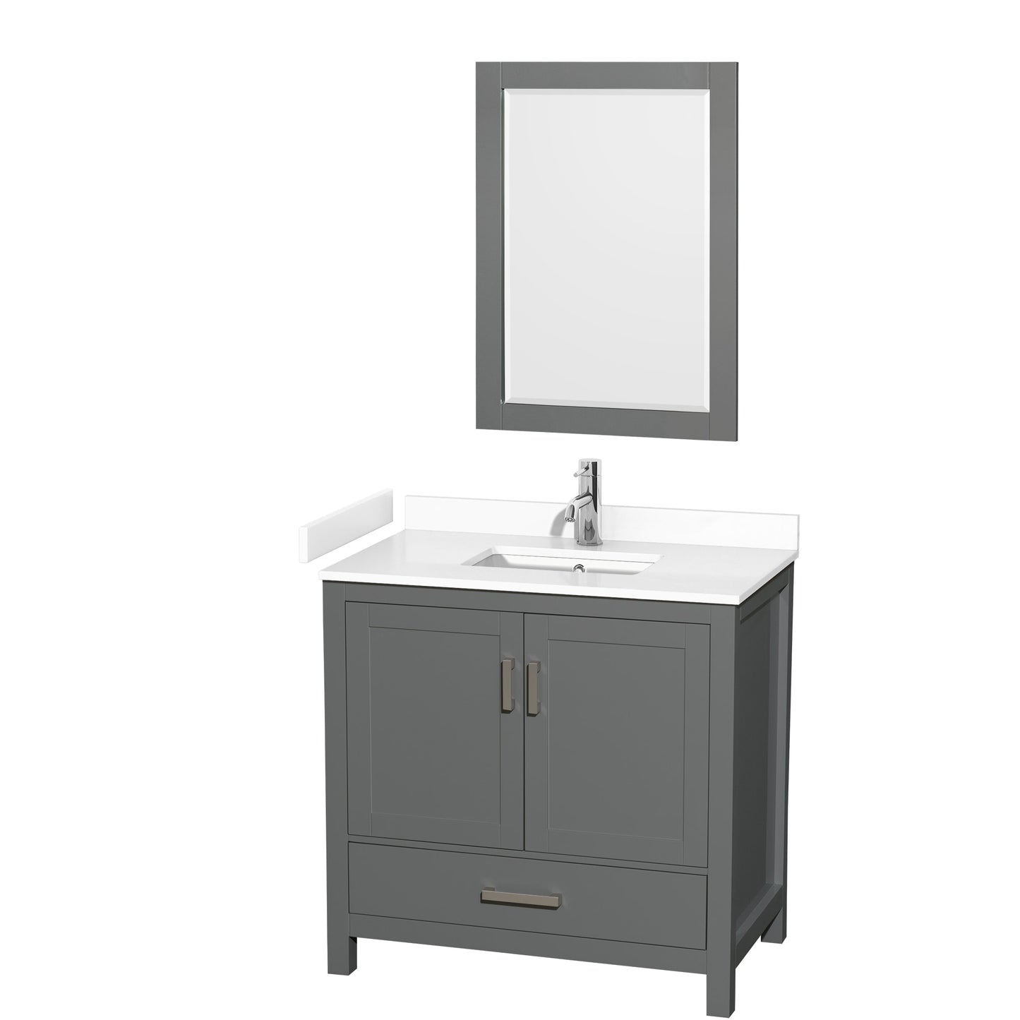Sheffield Bathroom Vanity with Countertop 36 inch Single Sink Single hole Faucet Setup