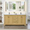 Custom image for Honey Oak with Matte Black Trim / White Cultured Marble / No Mirror