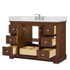 Custom image for Dark Walnut with Polished Chrome Trim / White Cultured Marble / No Mirror