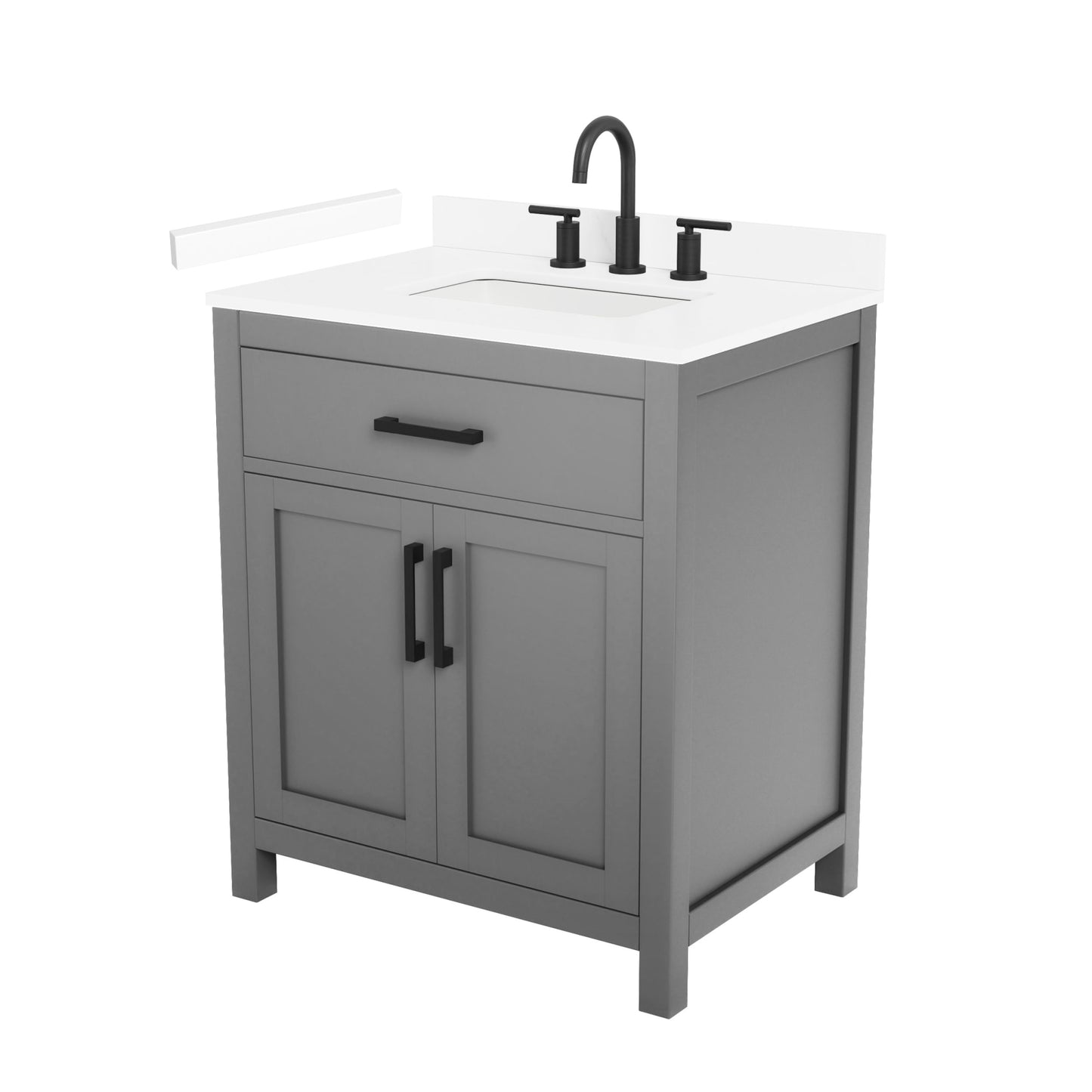 Beckett Bathroom Vanity with Countertop 30 inch Single Sink 3-hole Faucet Setup