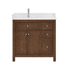 Custom image for Dark Walnut with Brushed Nickel Trim / White Quartz / No Mirror