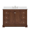 Custom image for Dark Walnut with Polished Chrome Trim / White Cultured Marble / No Mirror
